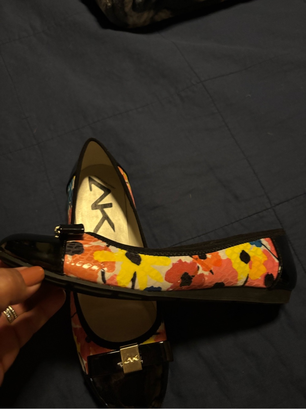 Anne Klein Floral Pattern Women's Ballet Flats in Multi-Color